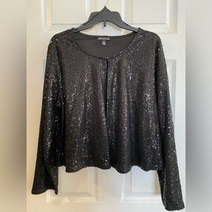 Black sequined topper jacket- never worn but no tags